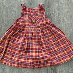 Vintage red and yellow plaid toddler dress 18 month